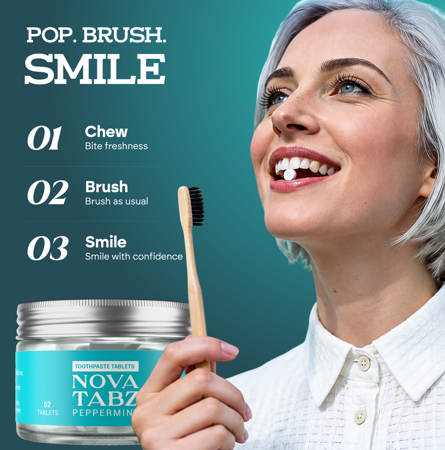 NovaTabz Toothpaste Tablets (2x months supply - 124 tablets)